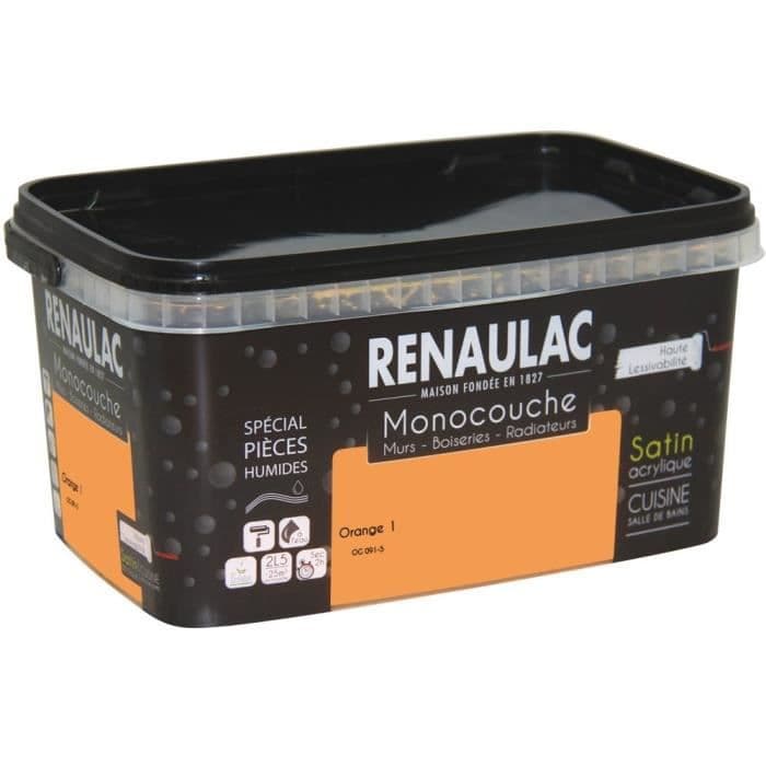 Mono-lag vægmaling til vådrum 2,5 l orange satin Vægge / Wainscoting / Radiatorer - RENAULAC