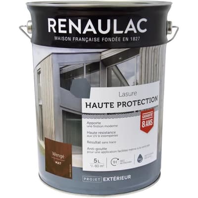 RENAULAC Wenge glasur med høj beskyttelse - Garanti 8 år - 5L - 60m² / opbevaring