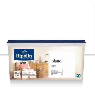 RIPOLIN Alle stykker vægmaling, Ripolin - Matt White, 2,5L