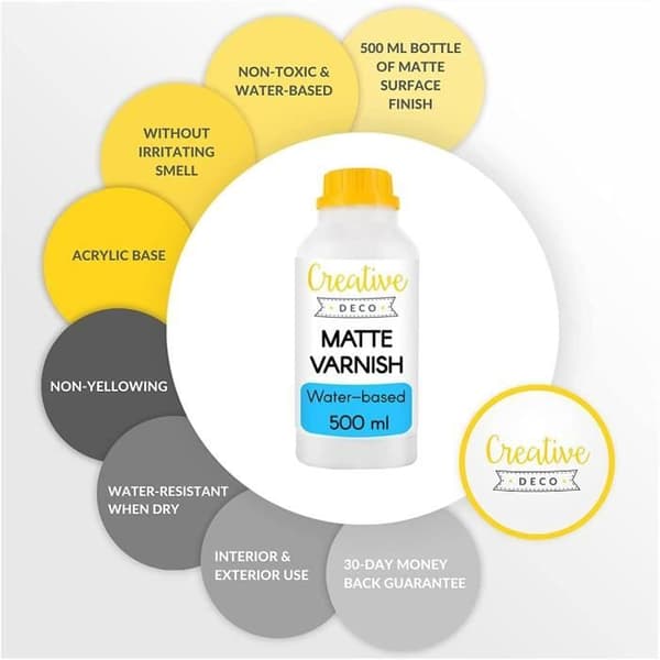 Akryllack - Creative Deco - 500 ml - Matt - Transparent och färglös lack
