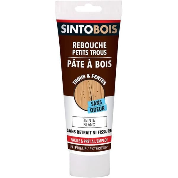 Träspackel - SINTO - SINTOBOIS - Vit - Tub 250g - Lätt träreparation