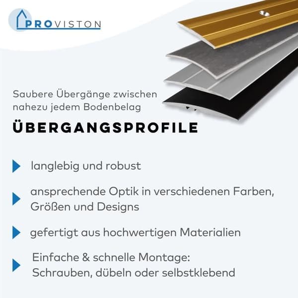 PROVISTON Tröskellist 1.8 x 38 x 1000 mm Anodiserad aluminium Mörkbrons Självhäftande