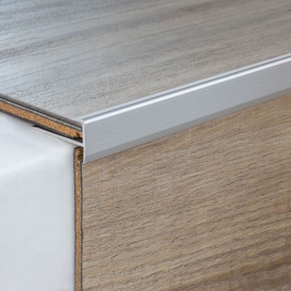 PROVISTON Trappsteg &amp; hörnlist Aluminium 36 x 18,5 x 1000 mm Silver Hörnlist