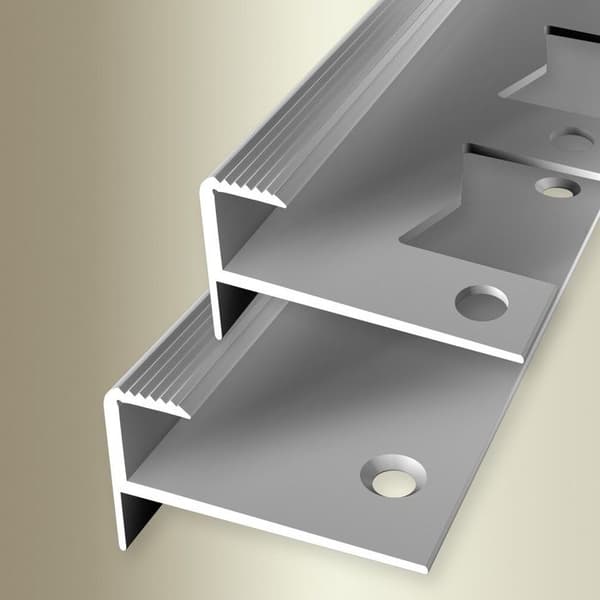 PROVISTON Trappsteg &amp; hörnlist Aluminium 36 x 18,5 x 1000 mm Silver Hörnlist