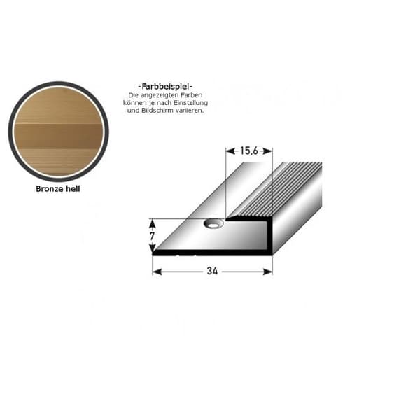 PROVISTON Avslutnings- och stoppprofil Alu 34 x 7 x 1000 mm Silver