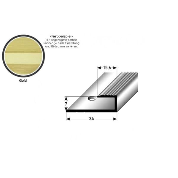 PROVISTON Avslutnings- och stoppprofil Alu 34 x 7 x 1000 mm Silver