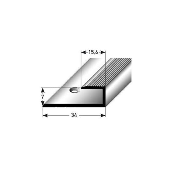 PROVISTON Avslutnings- och stoppprofil Alu 34 x 7 x 1000 mm Silver