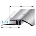 Miniatyrbild 2 av 3: PROVISTON Justerprofil Alu anodiserad Mörkbrons l 44mm H 7 - 15mm Genomförd L 1000 mm