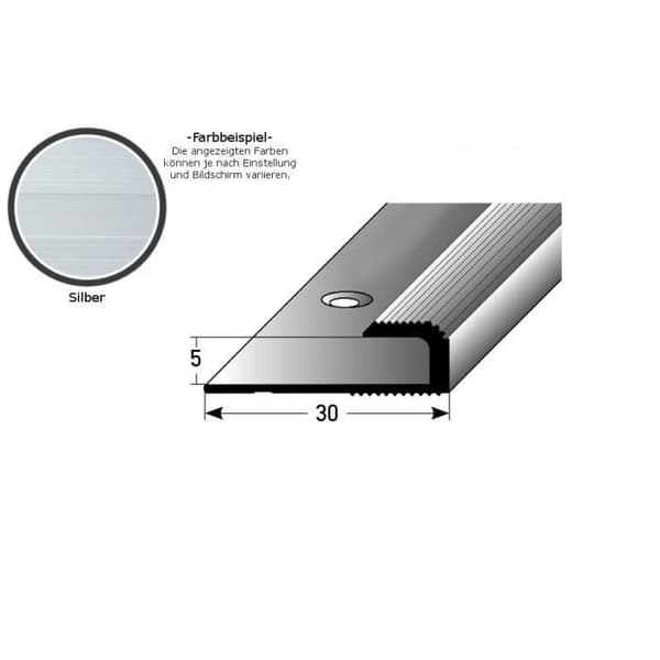 PROVISTON Stopprofil och Alu Avslut 30 x 5 x 1000 mm Silver