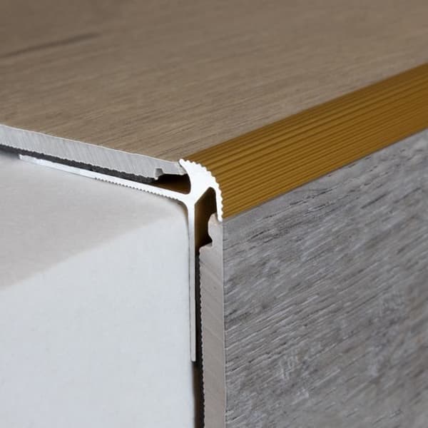 PROVISTON Profil för trappnoskåp L-formad i aluminium 5 x 30 x 40 x 1000 mm Silver