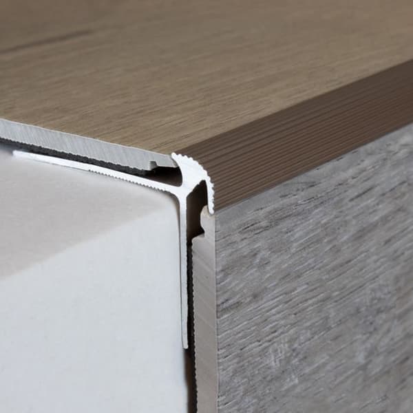 PROVISTON Profil för trappnoskåp L-formad i aluminium 5 x 30 x 40 x 1000 mm Silver