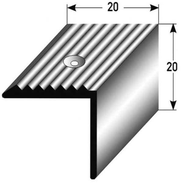 Aluminium anodiserad silvertröskel L 20 mm H 20 mm Längd 1000 mm Att skruva fast 1 styck