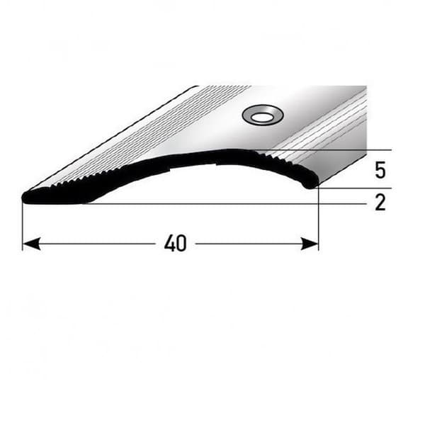 PROVISTON Justeringsprofil Alu anodiserad Ljusbrons l 40 mm H 5 mm Förborrad L 2700 mm