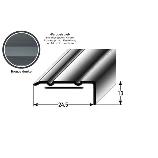 PROVISTON Alu anodiserad hörnlist Mörkbrons l 24.5 mm H 10 mm Genomborrad L 1000 mm