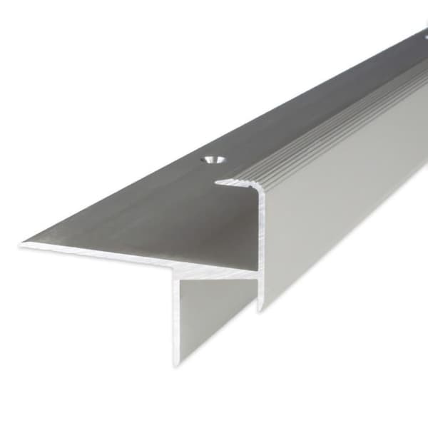 Laminat tröskel - Anodiserad aluminium parkett Silver L 33 mm H 15.3 mm Genomgående