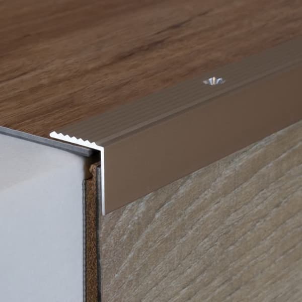 PROVISTON Profil för trappnoskorning i aluminium 20 x 20 x 1000 mm Silverfärgad