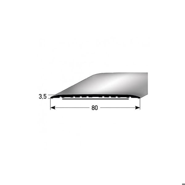 Tröskellist Alu anodiserad Mörkbrons L 80 mm H 3.5 mm Lång 1000mm Självhäftande