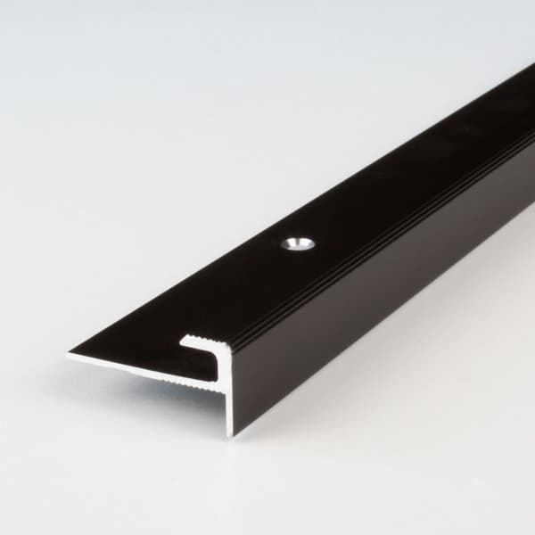 Profil avbruten Anodiserad aluminium Mörkbrons l 28 mm H 5 mm Genomborrad L 1000 mm
