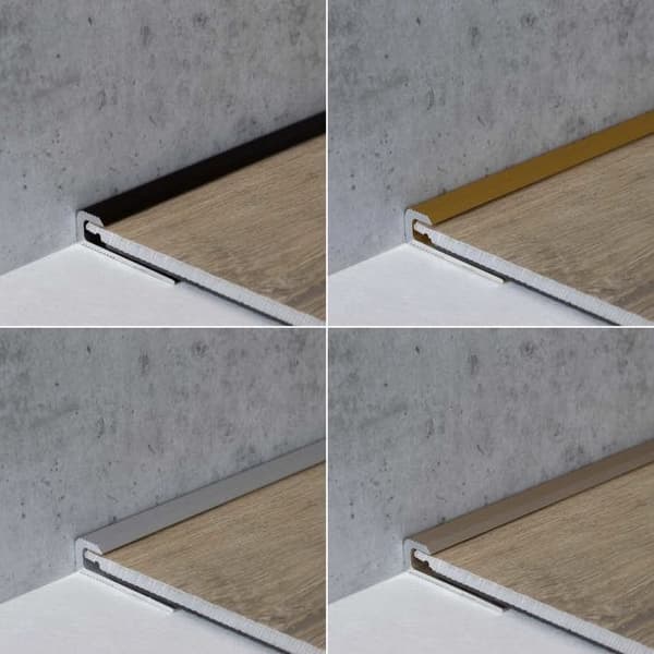 Profil av anodiserad aluminium, mörkbrons, l 30 mm, H 5 mm, genomborrad, L 2700 mm