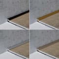 Miniatyrbild 4 av 5: Profil av anodiserad aluminium, mörkbrons, l 30 mm, H 5 mm, genomborrad, L 2700 mm