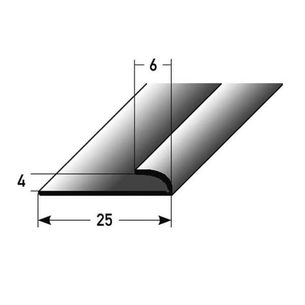 Profil avstängning Anodiserad aluminium mörkbrons l 6 mm H 4 mm Otränad L 1000 mm