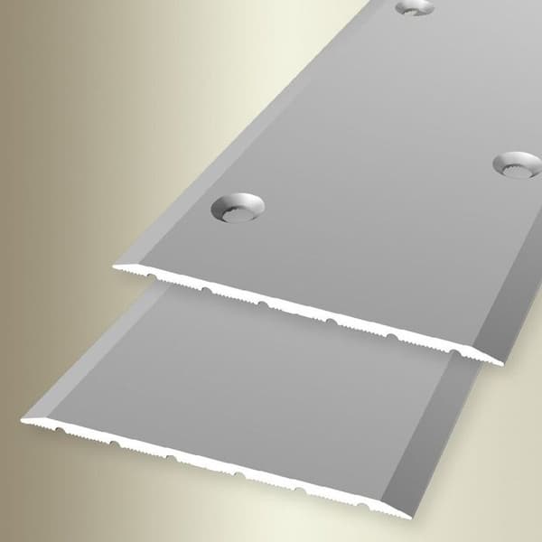 PROVISTON Tröskelprofil Bred 80 mm H 0 - 99 mm Aluminium Slät Stansad i omväxlande mönster 2700 mm Silver