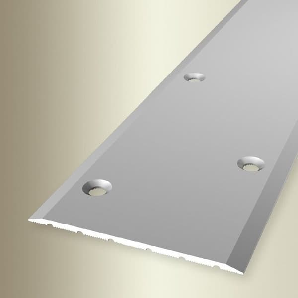 PROVISTON Tröskelprofil Bred 80 mm H 0 - 99 mm Aluminium Slät Stansad i omväxlande mönster 2700 mm Silver