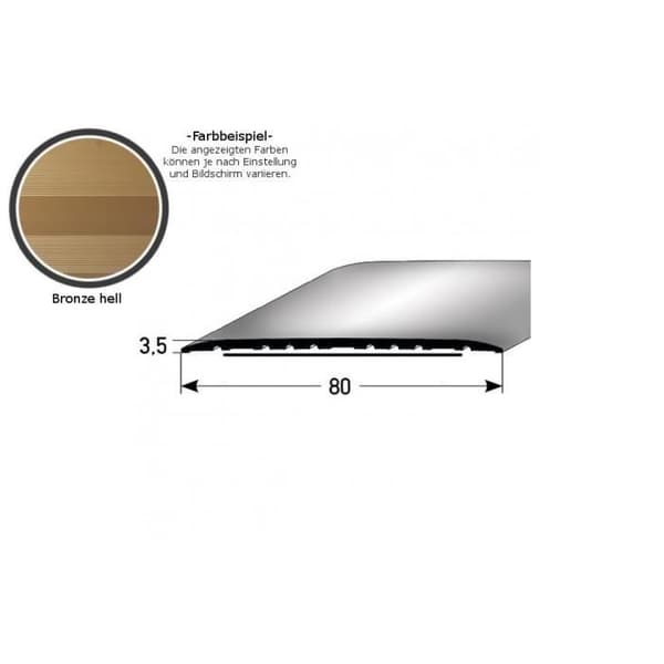 PROVISTON Övergångsprofil Aluminiumbana 80 x 1000 mm Ljust brons självhäftande