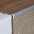 Miniatyrbild 3 av 5: Profil avstängning Alu anodiserad Silver l 25 mm H 3 mm Förborrad Avslutningsprofil L 1000 mm