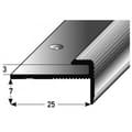 Miniatyrbild 2 av 5: Profil avstängning Alu anodiserad Silver l 25 mm H 3 mm Förborrad Avslutningsprofil L 1000 mm