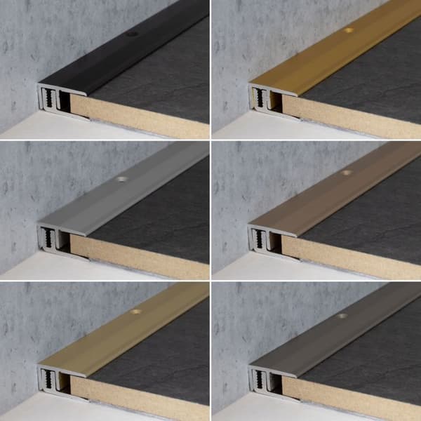 PROVISTON Anodiserad aluminium mörkbrons l 21 mm H 7 - 15 mm Förborrad stoppprofil L 2700 mm