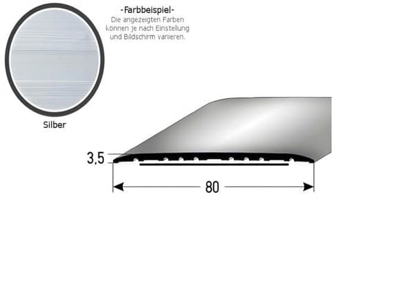 PROVISTON Profil av övergång Aluminium övergångsprofil 80x1000mm Silver