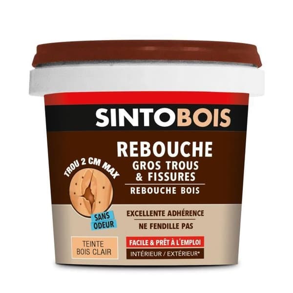 Rebouche trä - SINTO - SINTOBOIS - 500 g - Ljust trä - Krämig pasta som är lätt att applicera