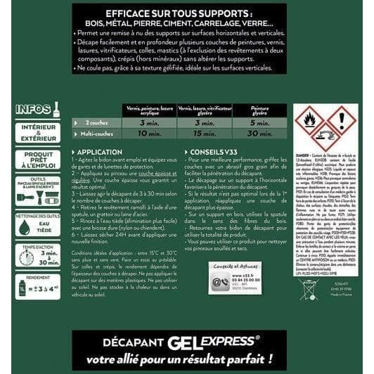 Dekapantsgel - V33 - Multi-underlag - 0,5l - Gel - Ideal för trä