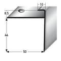 Miniatyrbild 2 av 5: Avslutningsprofil trapp Aluminium anodiserad L 10mm H 8.5mm Förborrad
