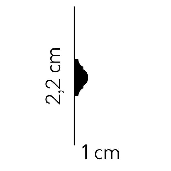 PROVISTON Dekorativ list 10 x 22 x 2000 mm Vit Vägglist Väggdekoration Hög kvalitet