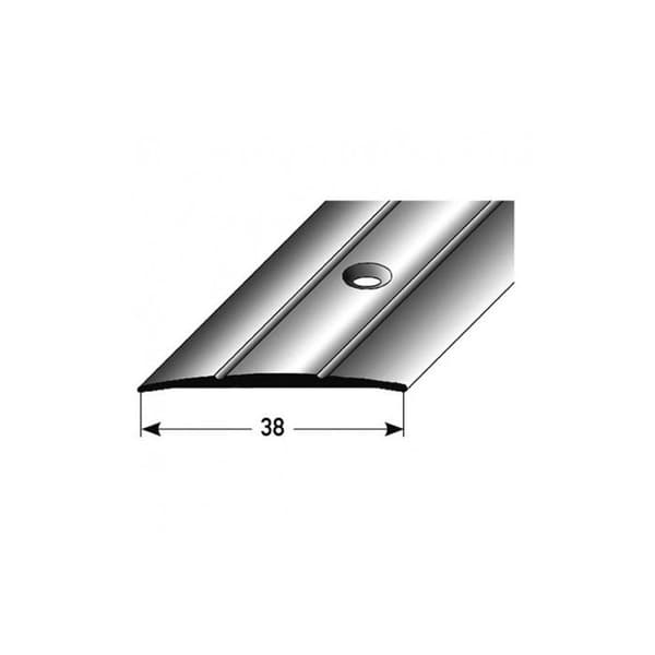 Tröskellist Alu anodiserad Svart L 28 mm H 1.5 mm Lång 1000mm Genomborrad