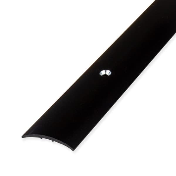 Tröskellist Alu anodiserad Svart L 28 mm H 1.5 mm Lång 1000mm Genomborrad