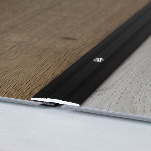 Tröskelprofil Aluminium anodiserad Mörkbrons L 27 mm H 1.7 mm Lång 2700 mm Förborrad