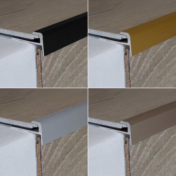 Profil av anodiserad aluminium i ljusbrons l 28 mm H 5 mm, borrad L 2700 mm