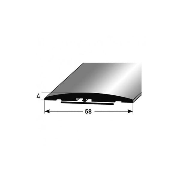 Tröskellist Alu anodiserad L 58 mm H 4 mm Lång 2700 mm Självhäftande