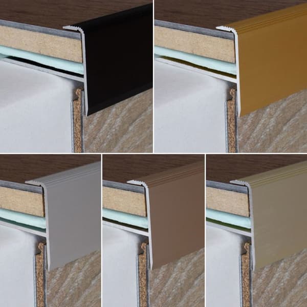 Nedfäste Alu anodiserad Ljusbrons l 44 mm H 15.3 mm Genomgående 1 st L 1000 mm