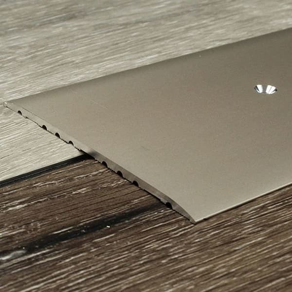 Tröskelram Alu anodiserad Ljusbrons L 80 mm H 3.5 mm Lång 2700 mm Genomborrad