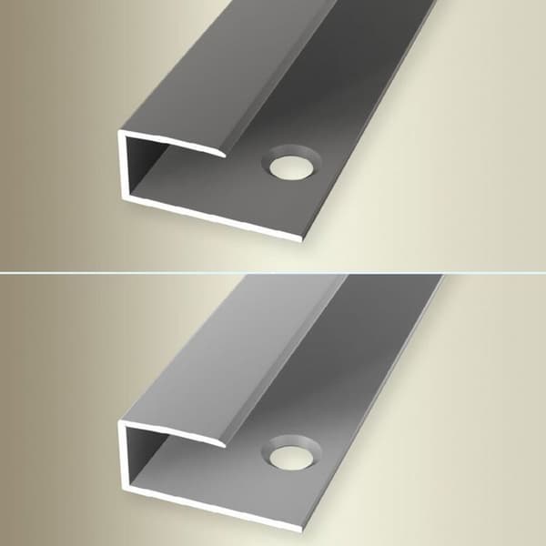 PROVISTON Stoppprofil Bred 23 mm Lång 2700 mm Anodiserad aluminium Slät Borrad fräst