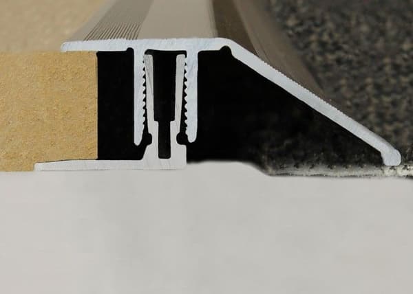 PROVISTON Aluminiumprofil för uppfångning Silver l 50,5 mm H 24 mm Genomborrad Att klicka i L 2700 mm