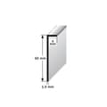 Miniatyrbild 3 av 5: PROVISTON Limbräda för limning Genomgående Anodiserad aluminium Silver H 60 mm l 4 mm L 2500 mm Limbräda Limbräda för limning Limbrädor