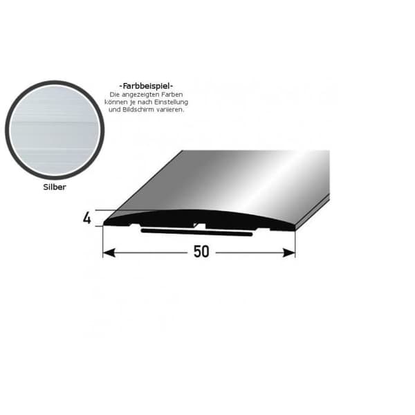 PROVISTON Övergångsprofil Aluminiumövergångslist 50 x 4 x 1000 mm Silver