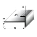 Miniatyrbild 2 av 5: Nez av trappor Anodiserad aluminium Mörkbrons l 10 mm H 8.5 mm Genomborrad 1 st L 2700 mm