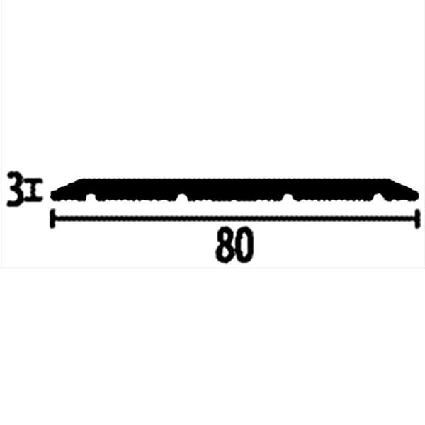 PROVISTON Tröskelbarre Stor 80 mm H 0 - 99 mm Alu Slät Perforerad i växel 2700 mm