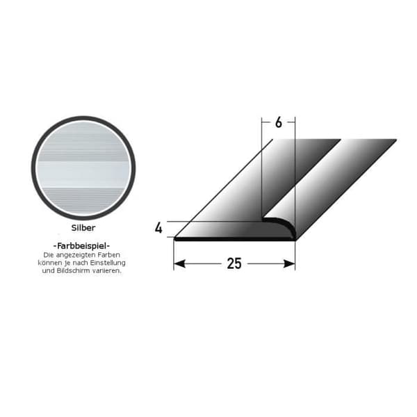 PROVISTON Avslutnings- och stoppprofil Alu 4 x 2700 mm Silver